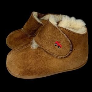 See Kai Run Brown Suede Shearling Boots Toddler Size 5 Genuine Leather Fur Lined